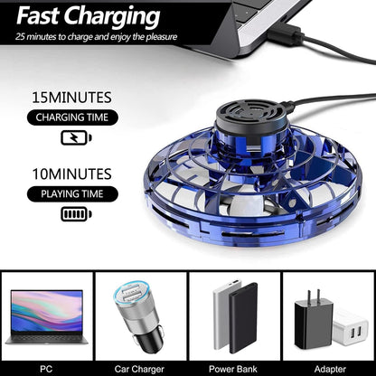 Flying Spinner with LED Lights  USB Rechargeable for Fun Indoor Outdoor