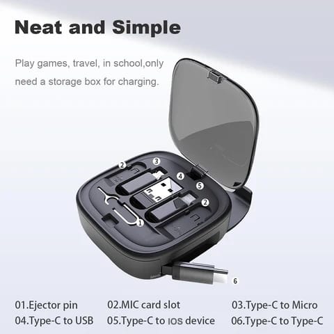 Customized Design 3 in 1 Retractable Charging Cable USB C to USB Adapter OTG Kit with Data Transfer Card Slot Phone Holder