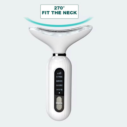 3 Colors Led Neck Face Beauty Device Photon Therapy Skin Tighten Reduce Double Chin Anti Wrinkle