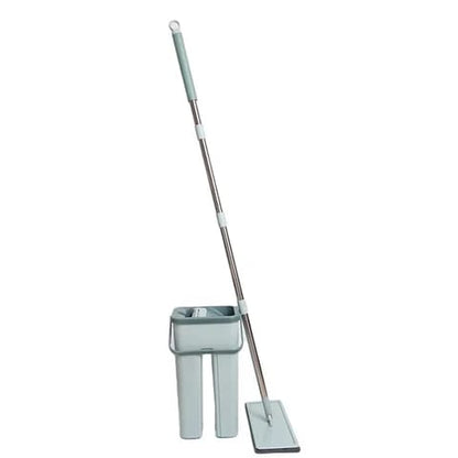 Professional Home Cleaning System Squeeze Flat Floor Mop and Bucket Set with 2 Washable Microfiber Pads
