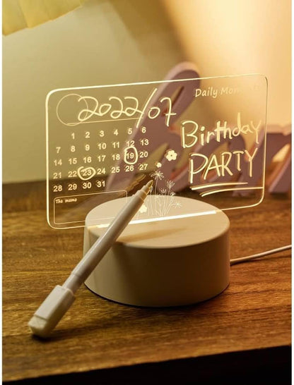 Note Board Night Light DIY Creative Led USB Message With Pen